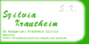 szilvia krautheim business card